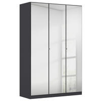 DREHTÜRENSCHRANK 3-türig Graphitfarben  - Chromfarben/Graphitfarben, MODERN, Glas/Holzwerkstoff (136/210cm) - Rauch Möbel