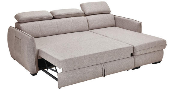 ECKSOFA in Flachgewebe Greige - Greige/Schwarz, MODERN, Kunststoff/Textil (182/237cm) - Carryhome