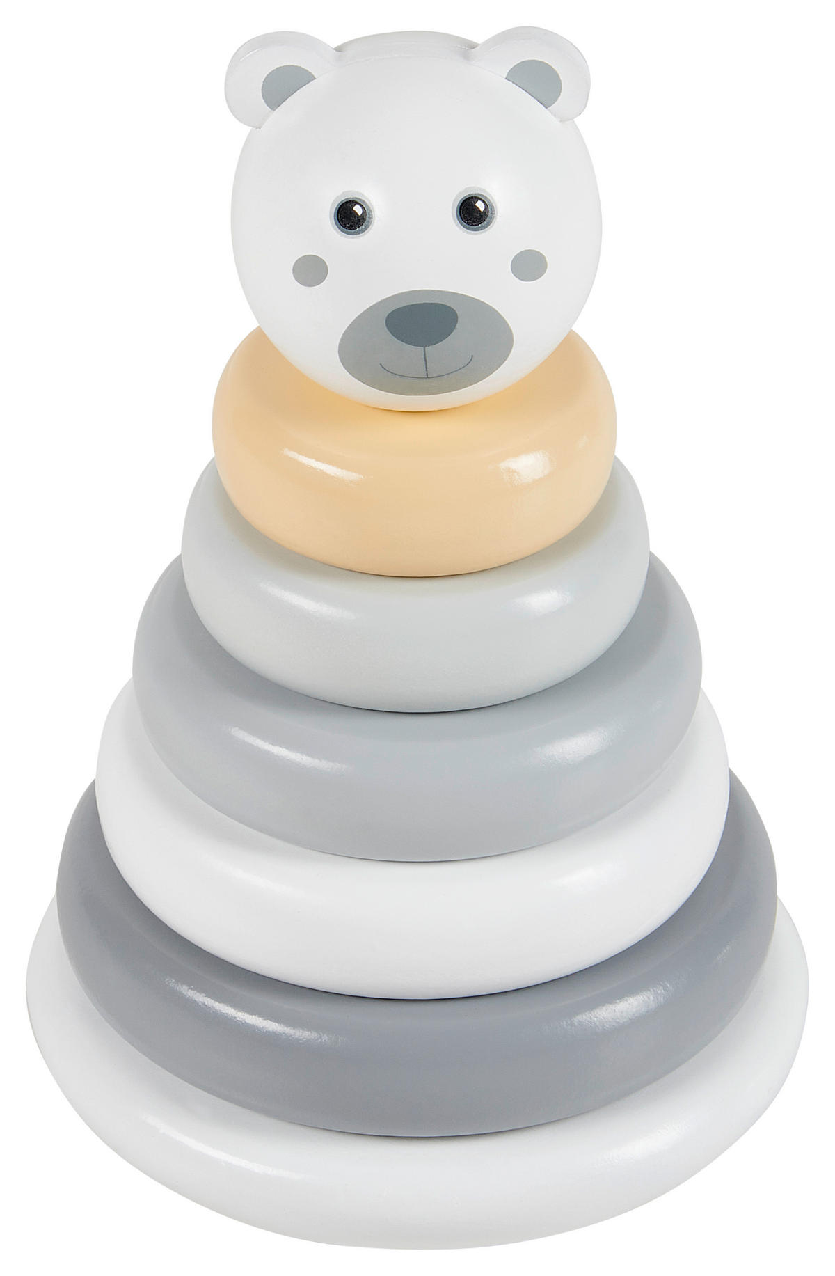 SKLADACIA VEŽA - sivá/biela, Trend, drevo (12/18,5cm) - My Baby Lou
