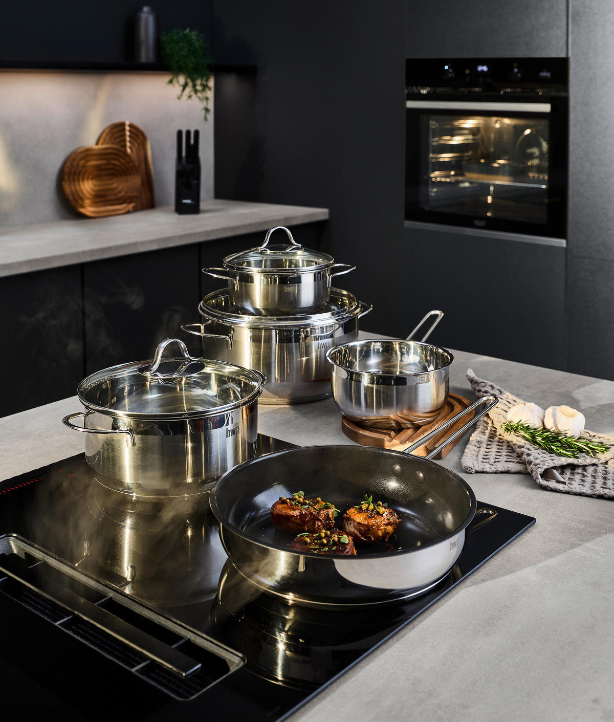 Set De Oale 5 piese  - străveziu/culoare inox, Basics, plastic/sticlă - Homeware Profession.