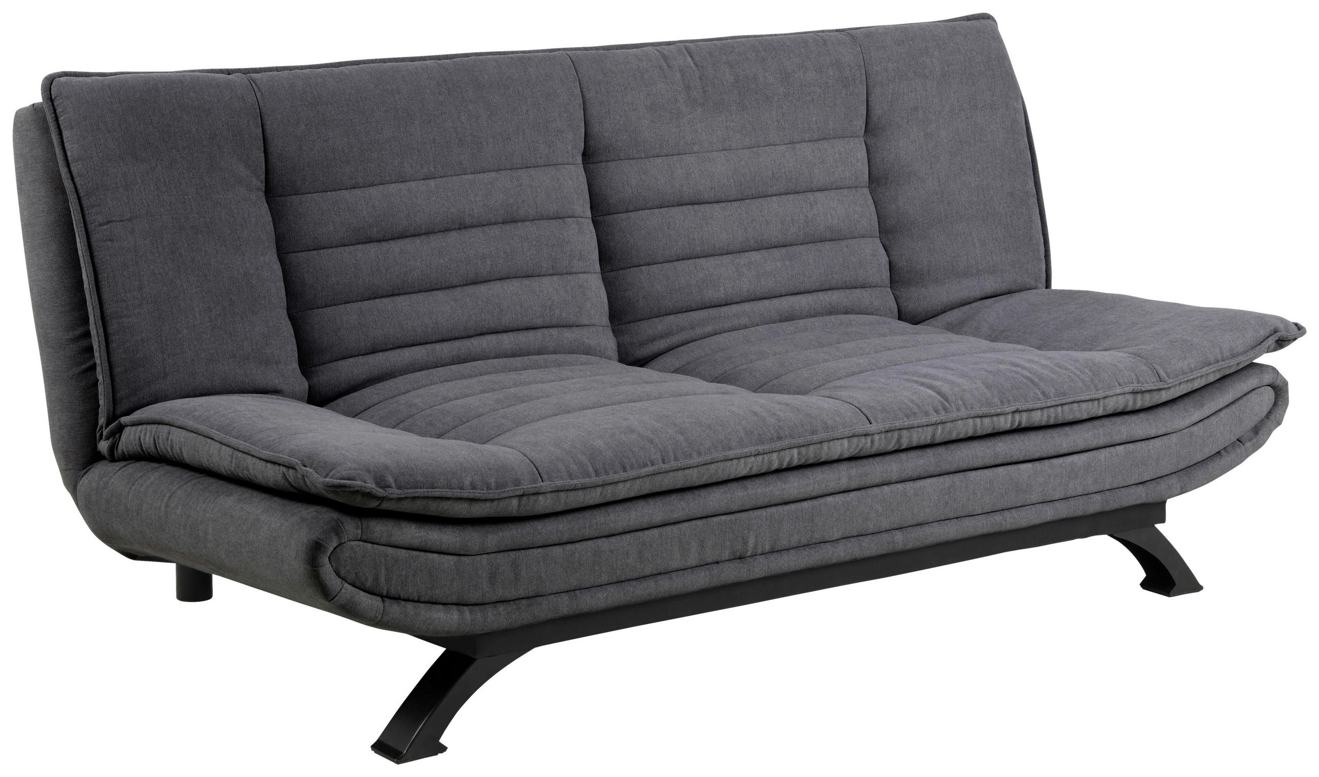 ZOFA S POSTELJNO FUNKCIJO, temno siva tekstil - temno siva/črna, Design, kovina/tekstil (196/91/98cm) - Carryhome