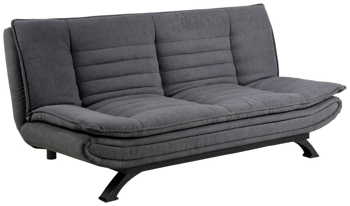 SCHLAFSOFA in Textil Dunkelgrau  - Dunkelgrau/Schwarz, Design, Textil/Metall (196/91/98cm) - MID.YOU