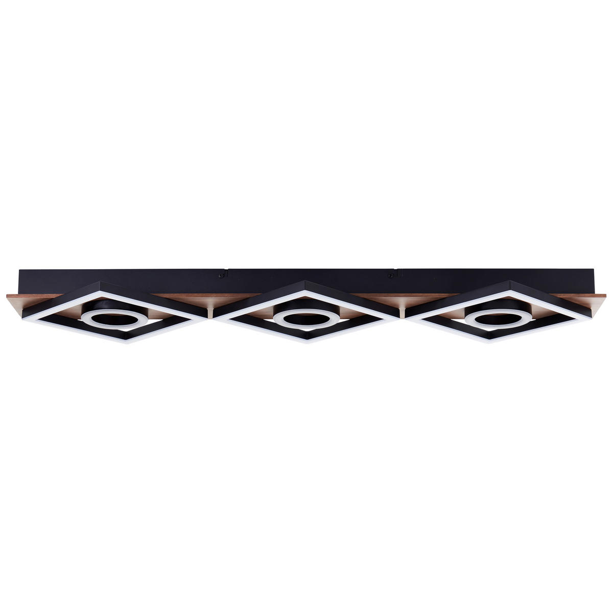 LED-DECKENLEUCHTE    88/6,5/28 cm  - Eiche dunkel/Schwarz, Design, Holz/Kunststoff (88/6,5/28cm) - Brilliant