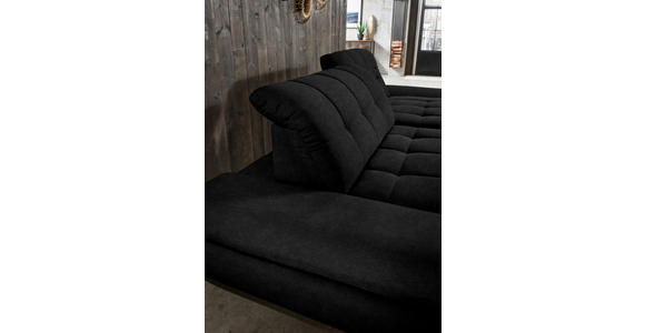 ECKSOFA in Mikrofaser Anthrazit  290/198 cm  - Anthrazit/Schwarz, Design, Textil/Metall (290/198cm) - Xora