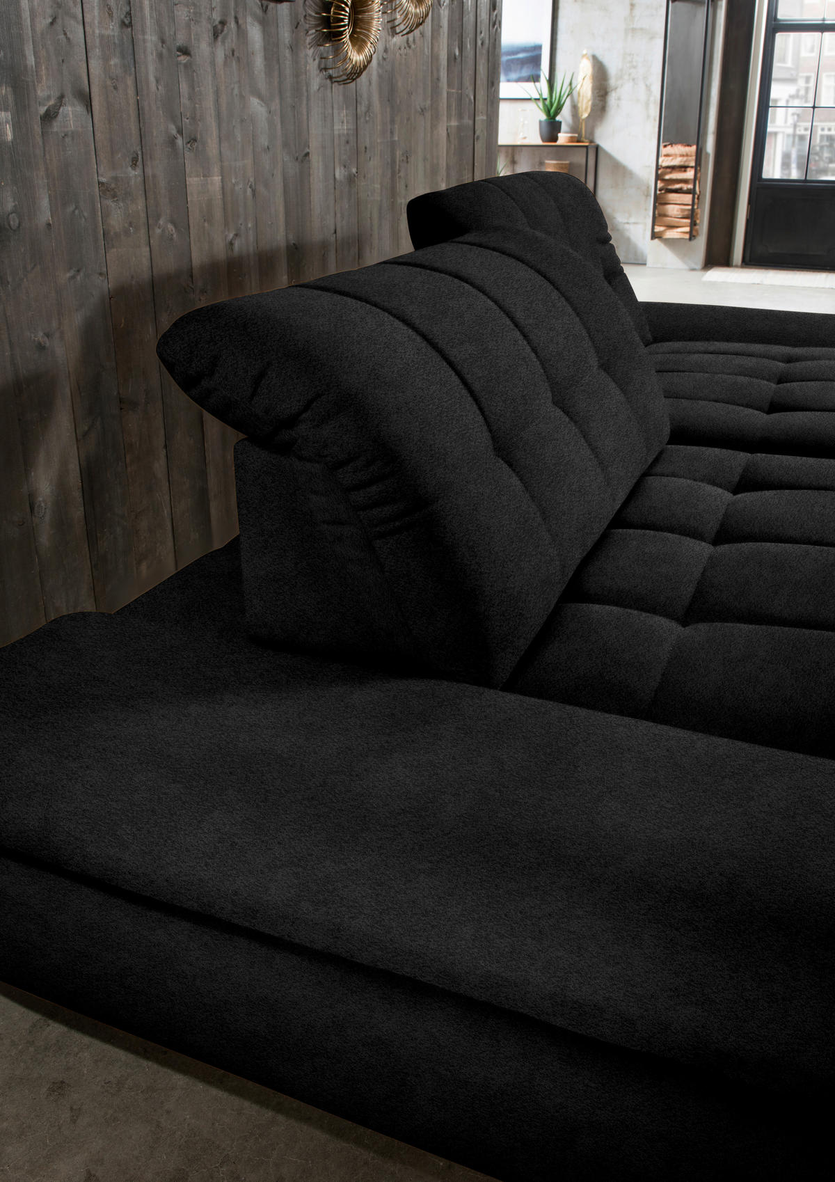 ECKSOFA in Mikrofaser Anthrazit  - Anthrazit/Schwarz, Design, Textil/Metall (290/198cm) - Xora