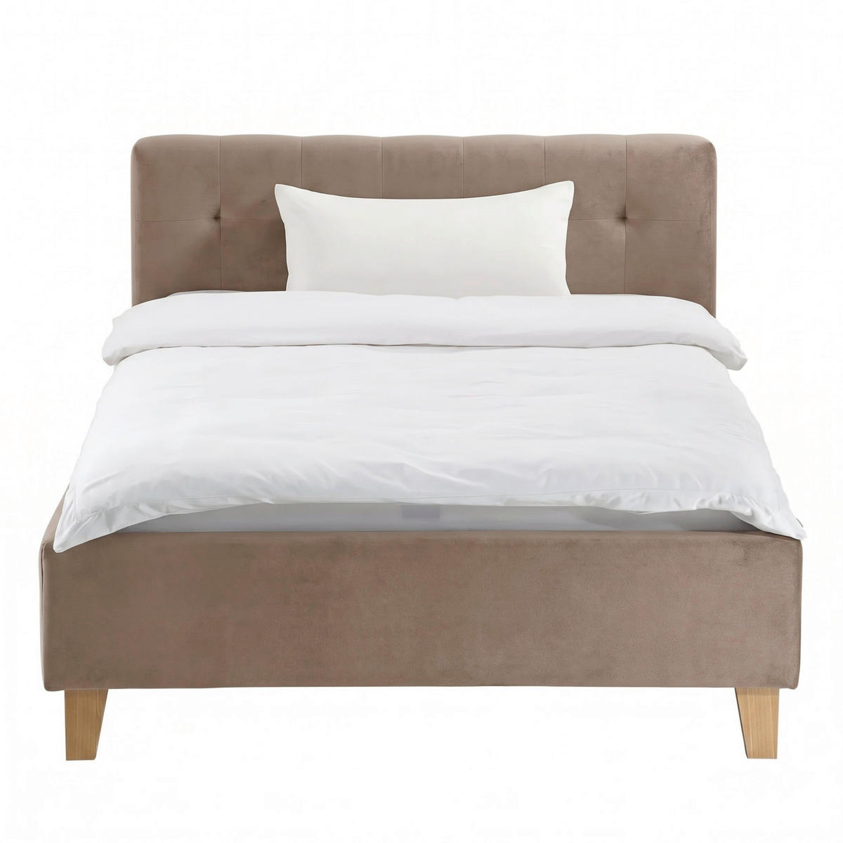 POLSTERBETT 140/200 cm,  in Braun, Lattenrost, Bettkasten,  - Eichefarben/Braun, MODERN, Holz/Textil (140/200cm) - MID.YOU