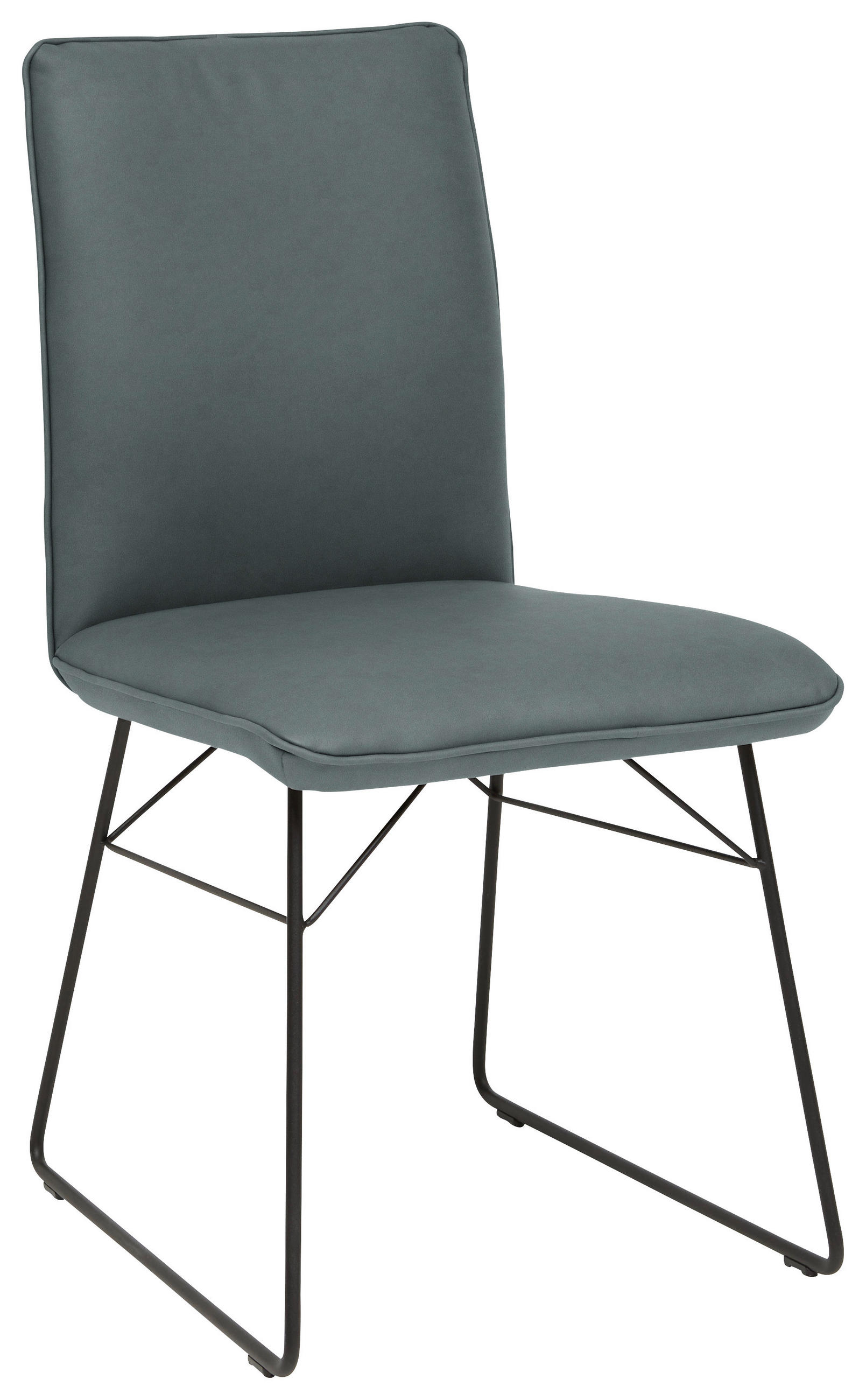 STUHL  in Stahl Mikrofaser Metall, Textil  - Graublau/Schwarz, Design, Textil/Metall (46/91/60cm) - Dieter Knoll