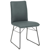 STUHL  in Stahl Mikrofaser Metall, Textil  - Graublau/Schwarz, Design, Textil/Metall (46/91/60cm) - Dieter Knoll