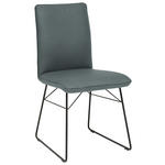 STUHL  in Stahl Mikrofaser Metall, Textil  - Graublau/Schwarz, Design, Textil/Metall (46/91/60cm) - Dieter Knoll