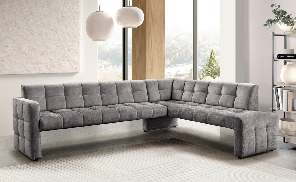 KLUPA KUTNA  cappuccino  drvo, tekstil, drvni materijal      - cappuccino/crna, Moderno, drvni materijal/drvo (265/197cm) - Livetastic
