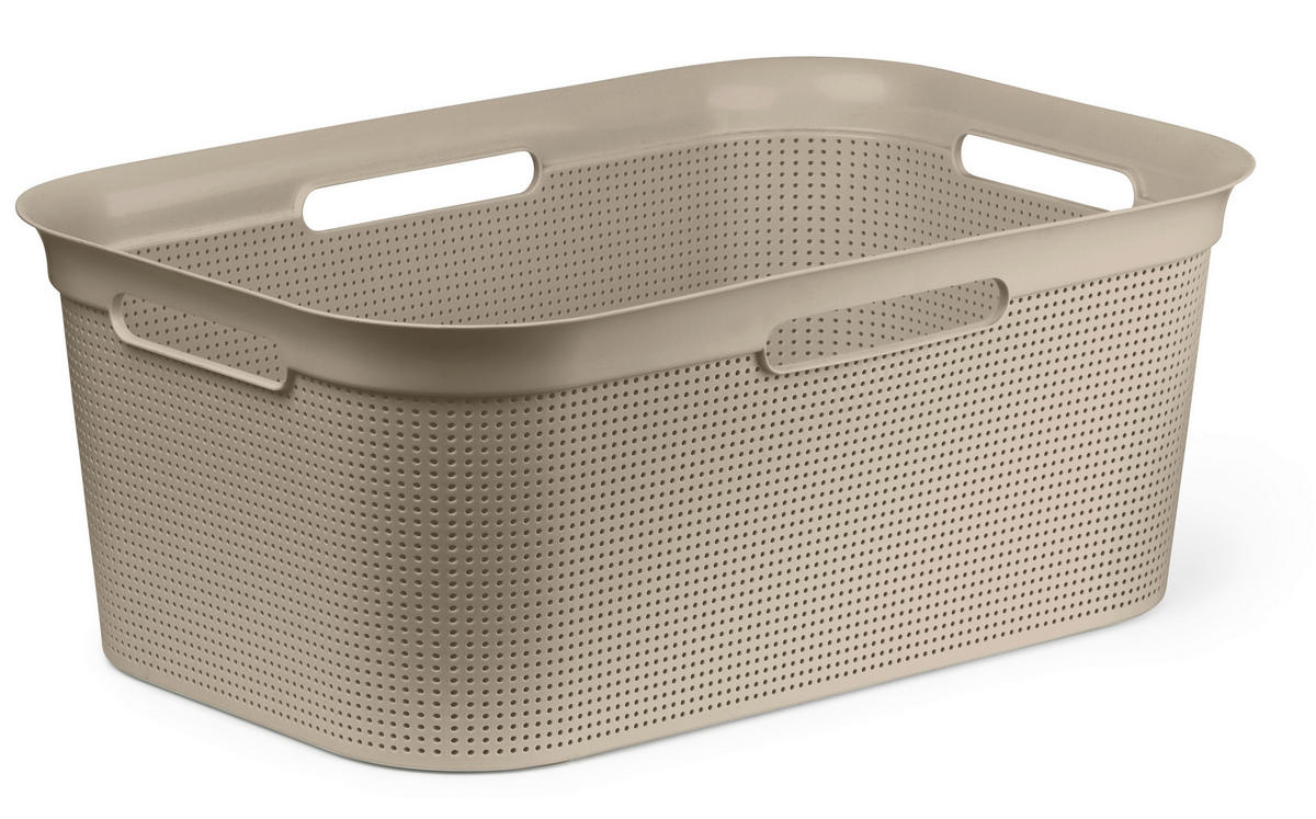 WÄSCHEKORB - Cappuccino, Basics, Kunststoff (59,6/39,6/23,2cm) - Rotho