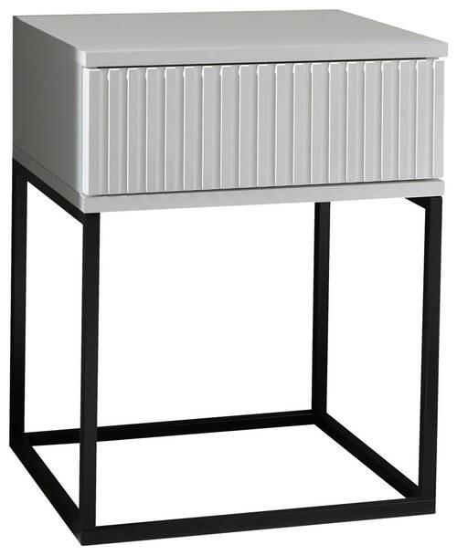 NACHTSCHRANK 40/52/38,5 cm  - Schwarz/Weiß, MODERN, Holzwerkstoff/Metall (40/52/38,5cm) - Livetastic