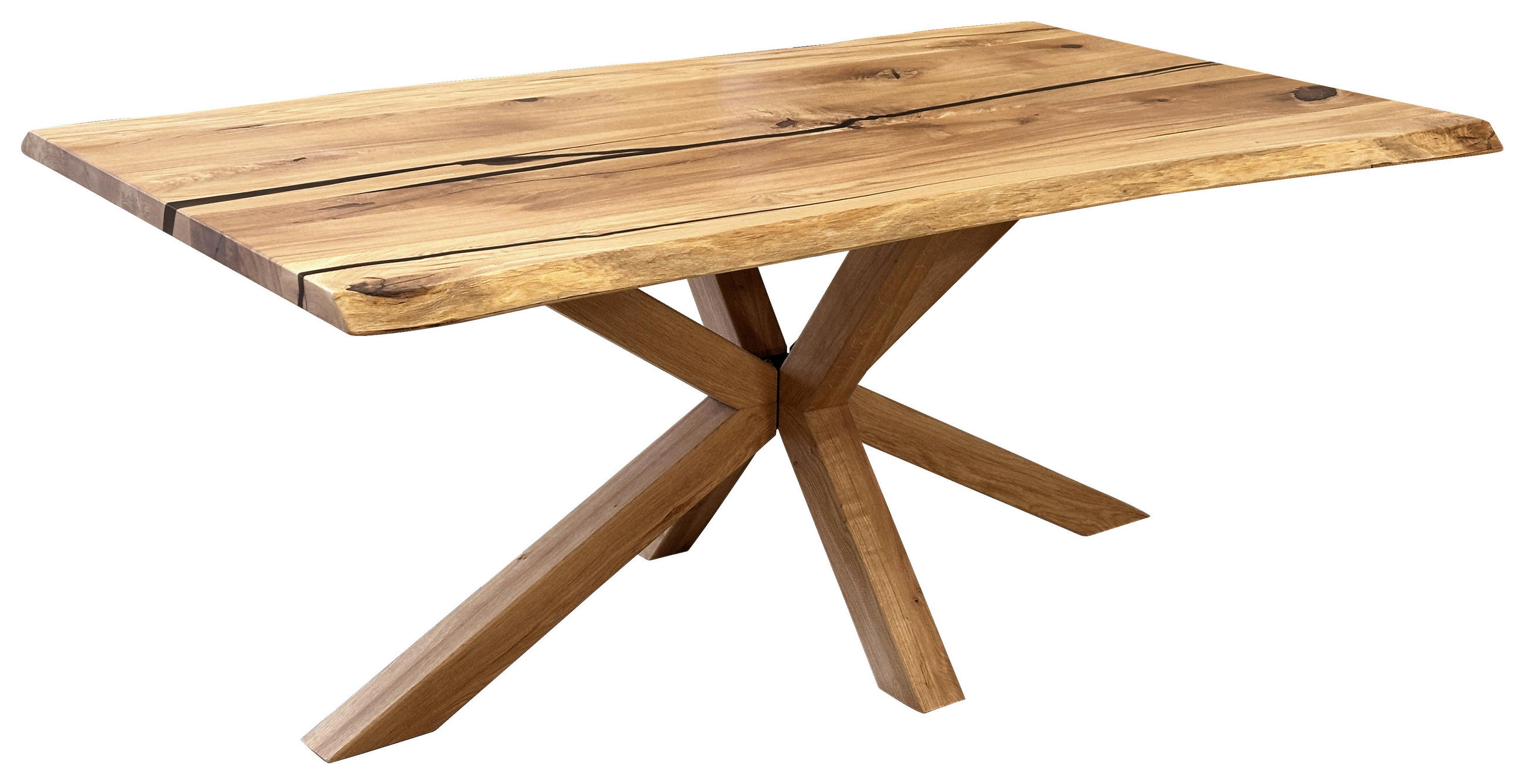 ESSTISCH 260/100/75 cm Echtholz  Holz rechteckig Eichefarben  - Eichefarben, Design, Holz (260/100/75cm) - Linea Natura