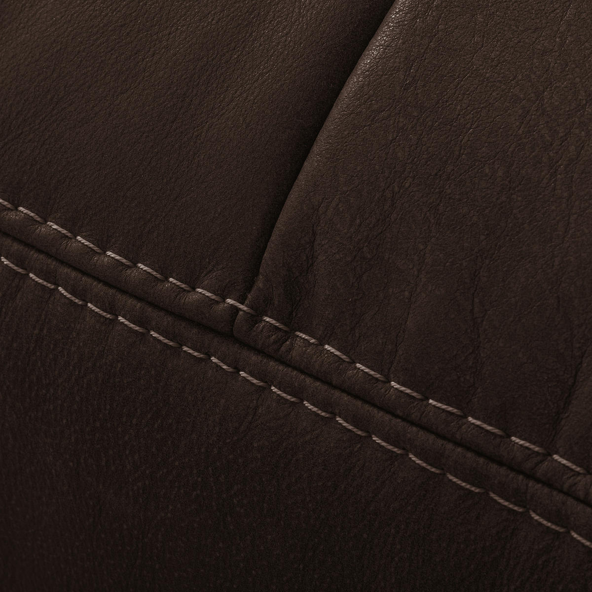 2-SITZER-SOFA  in Echtleder Dunkelbraun   - Dunkelbraun/Beige, Design, Leder/Kunststoff (240/85/123cm) - Livetastic