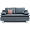 SCHLAFSOFA Webstoff Grau, Türkis  - Türkis/Chromfarben, Design, Textil/Metall (194/96/86cm) - Novel