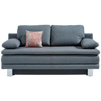SCHLAFSOFA in Webstoff Grau, Türkis  - Türkis/Chromfarben, Design, Textil/Metall (194/96/86cm) - Novel