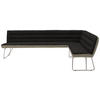 ECKBANK 284/184 cm  in Anthrazit, Edelstahlfarben, Greige  - Edelstahlfarben/Greige, Design, Textil/Metall (284/184cm) - Dieter Knoll