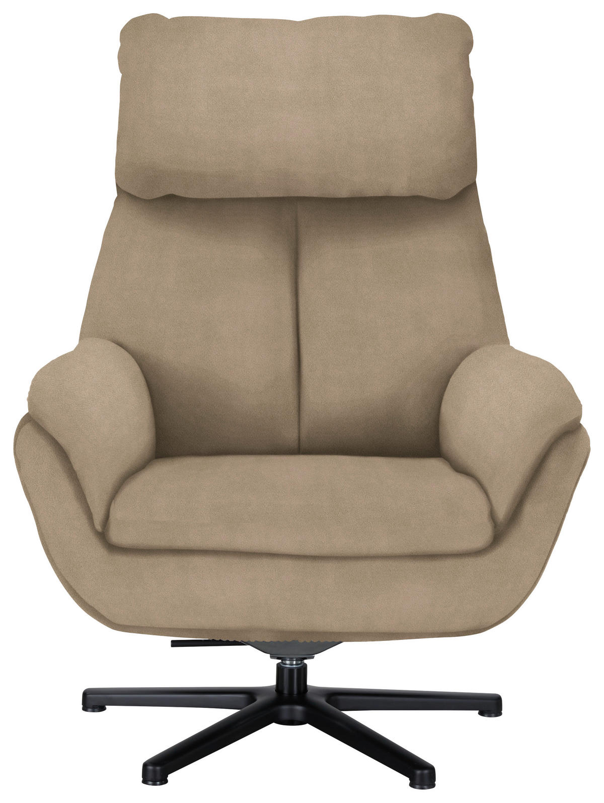 RELAXSESSEL in Textil Hellbraun  - Hellbraun/Schwarz, Design, Textil/Metall (79/108/89cm) - Beldomo Style