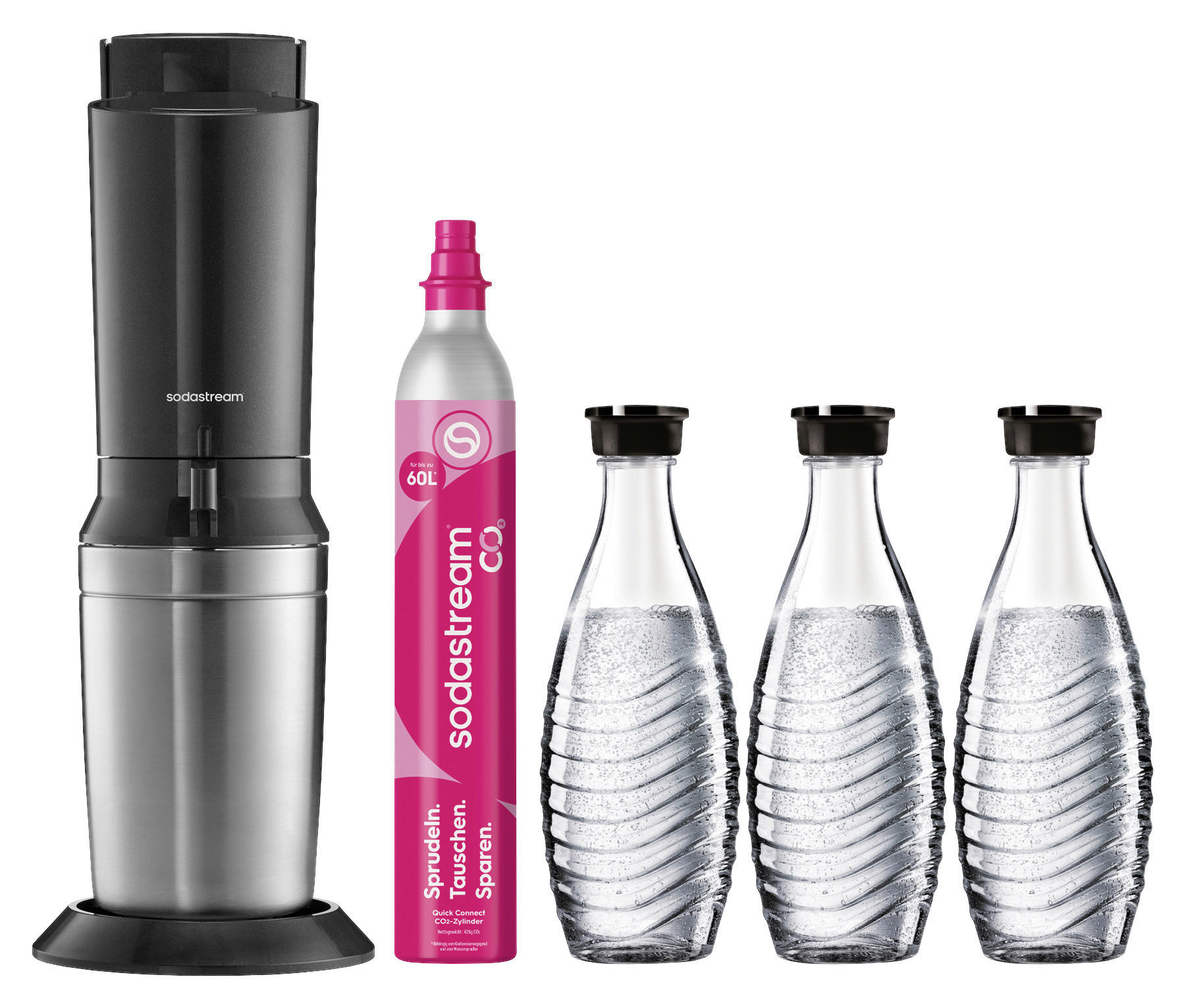 WASSERSPRUDLER Crystal inkl. 3 Flaschen  - Basics (29/45/20cm) - SodaStream