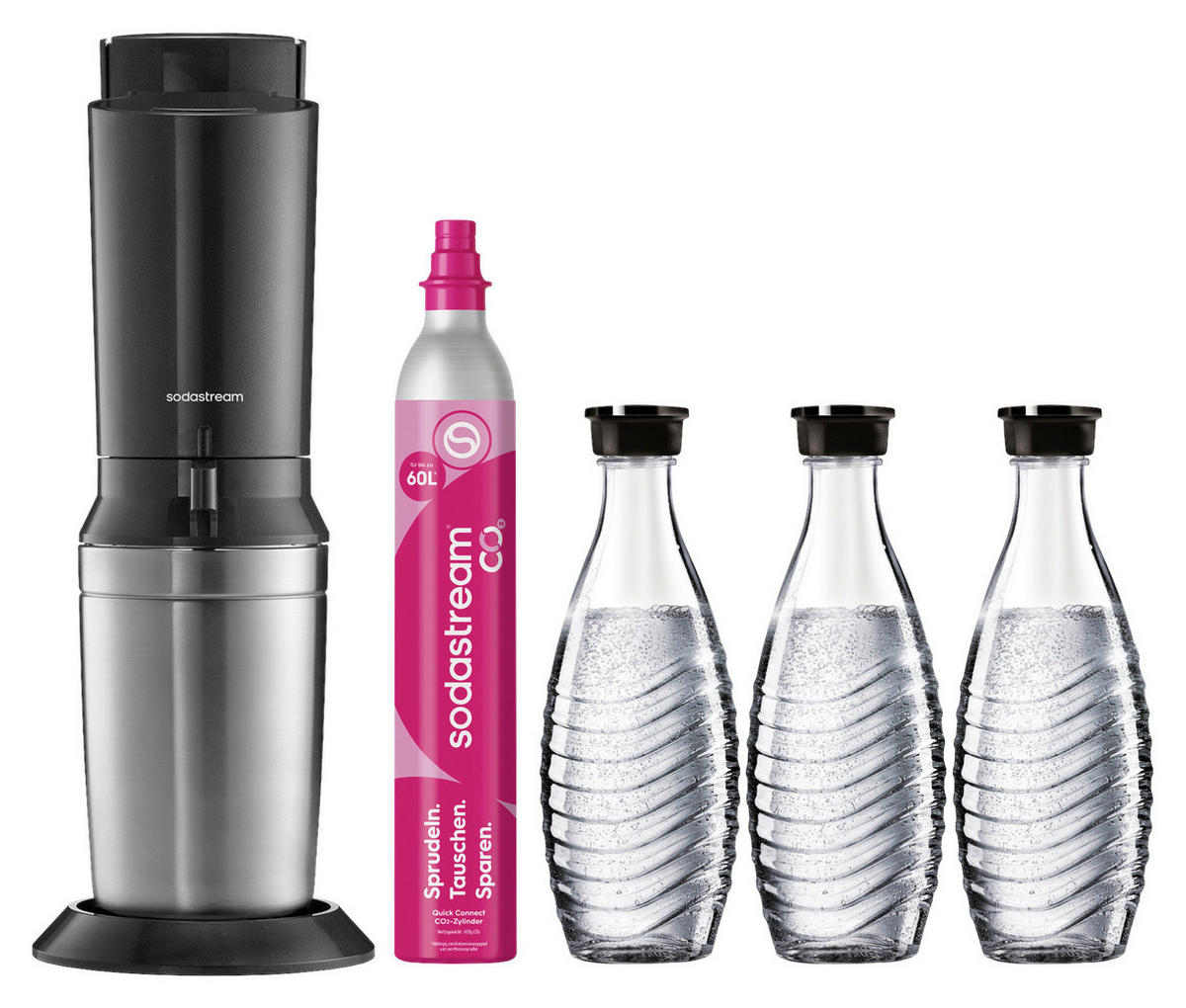 WASSERSPRUDLER Crystal inkl. 3 Flaschen  - Basics (29/45/20cm) - SodaStream