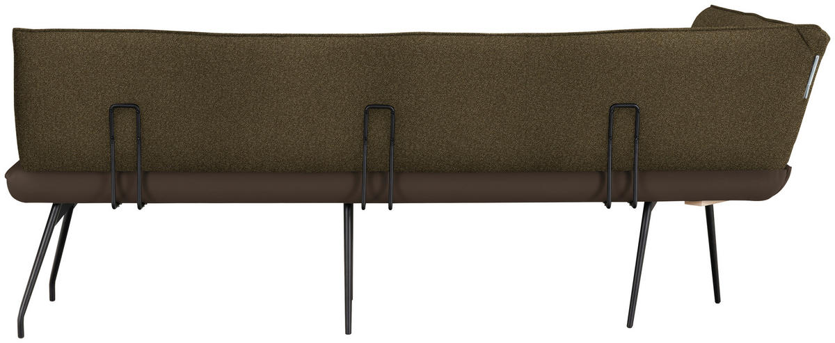 ECKBANK 165/225 cm  in Braun  - Schwarz/Braun, Design, Textil/Metall (165/225cm) - Moderano