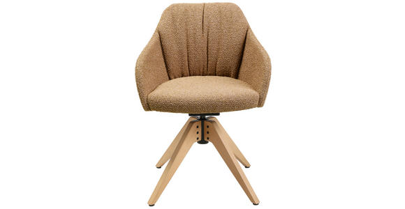 ARMLEHNSTUHL in Flachgewebe - Eichefarben/Braun, Design, Holz/Textil (58/82,5-85,2/60cm) - Johann Jakob