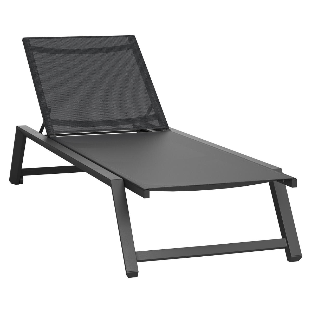 LEŽALJKA  crna, tamno siva  metal, tekstil      - tamno siva/crna, Moderno, metal/tekstil (70/33/200cm)