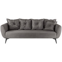3-SITZER-SOFA Lederlook Anthrazit  - Anthrazit/Schwarz, MODERN, Textil/Metall (236/94/103cm) - Livetastic