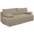 BOXSPRINGSOFA in Chenille Beige  - Beige/Schwarz, MODERN, Kunststoff/Textil (210/72/105cm) - Cantus