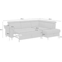 ROHOVÁ SEDAČKA, textil, koža, červenohnedá - červenohnedá/chrómová, Basics, kov/koža (245/194cm) - Sit & More