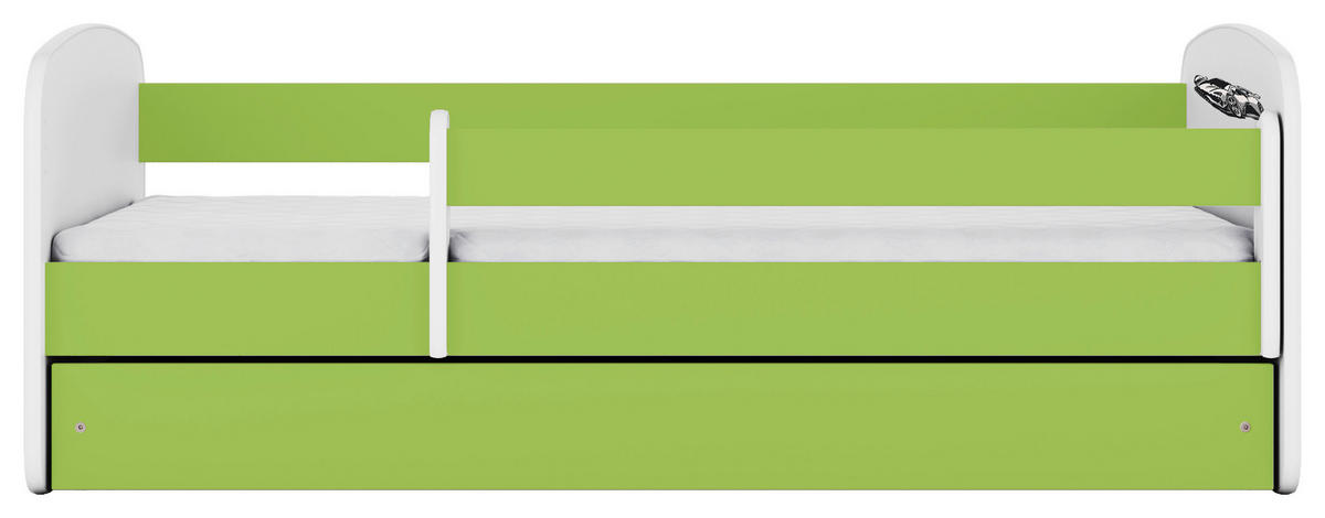 KINDER-/JUNIORBETT 80/160 cm  in Grün, Weiß  - Birkefarben/Weiß, MODERN, Holz/Holzwerkstoff (80/160cm) - MID.YOU