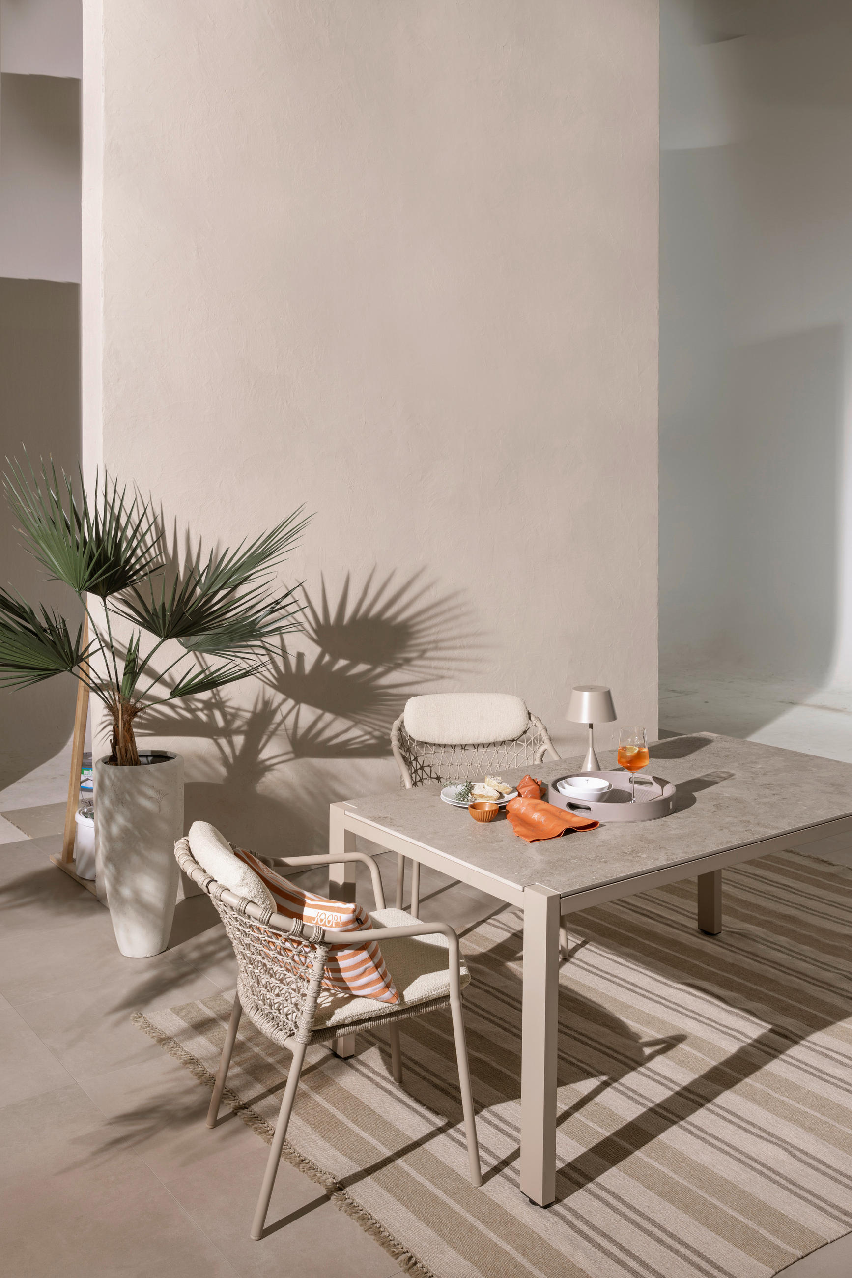 GARTENSESSEL Aluminium Creme, Naturfarben  - Creme/Naturfarben, Basics, Textil/Metall (61/82/67cm) - Joop!