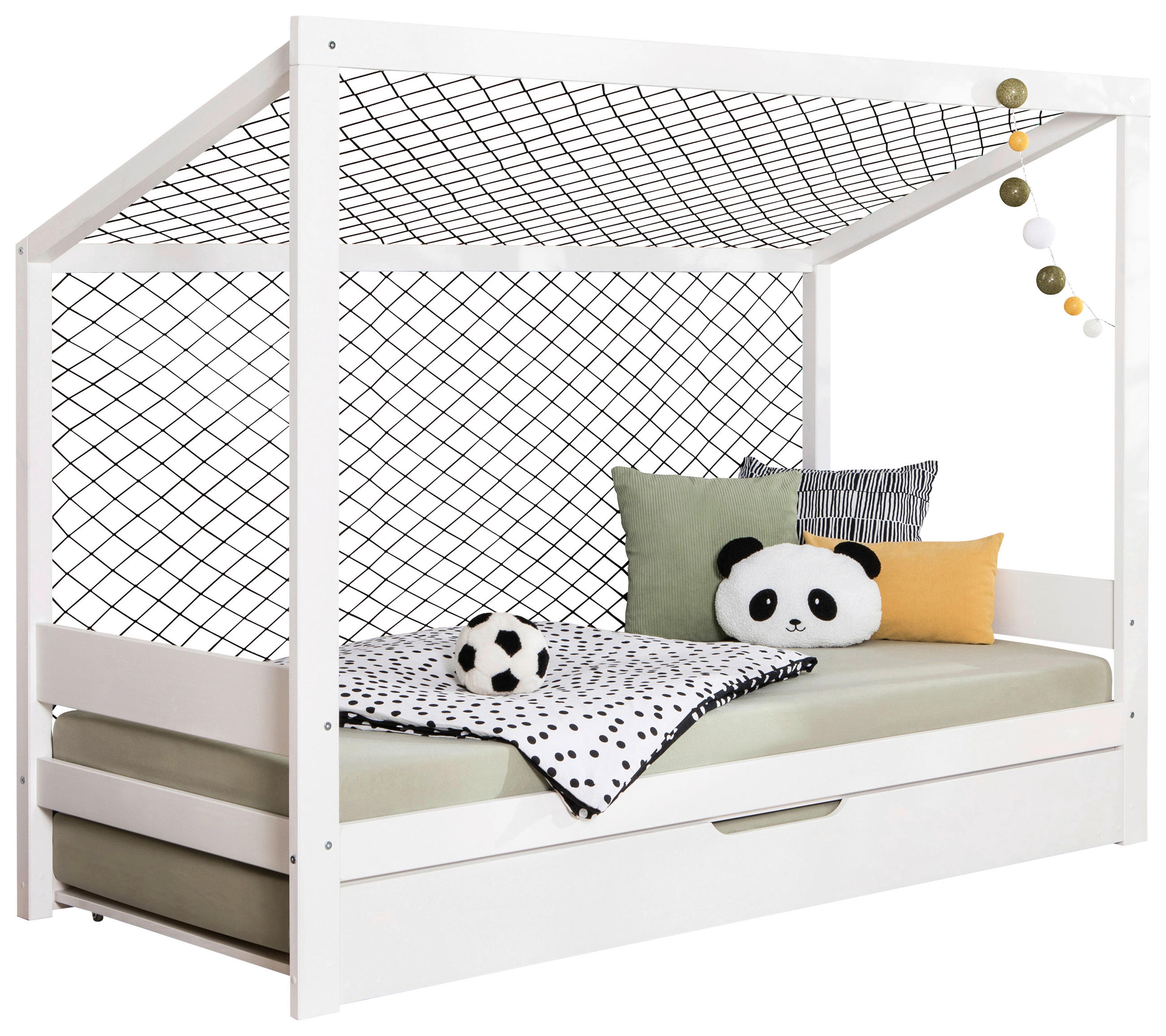 AUSZIEHBETT 90/200 cm  in Weiß  - Weiß, MODERN, Holz/Textil (90/200cm) - MID.YOU