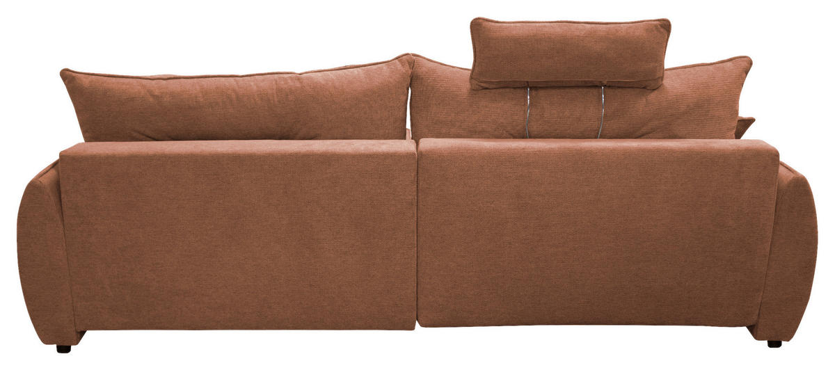 ECKSOFA in Struktur Rostfarben  264/195 cm  - Rostfarben/Beige, Design, Kunststoff/Textil (264/195cm) - MID.YOU