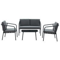 VRTNI SET   železo   antracit, črna antracit, siva, črna    - črna/siva, Moderno, kovina/steklo - Ambia Garden