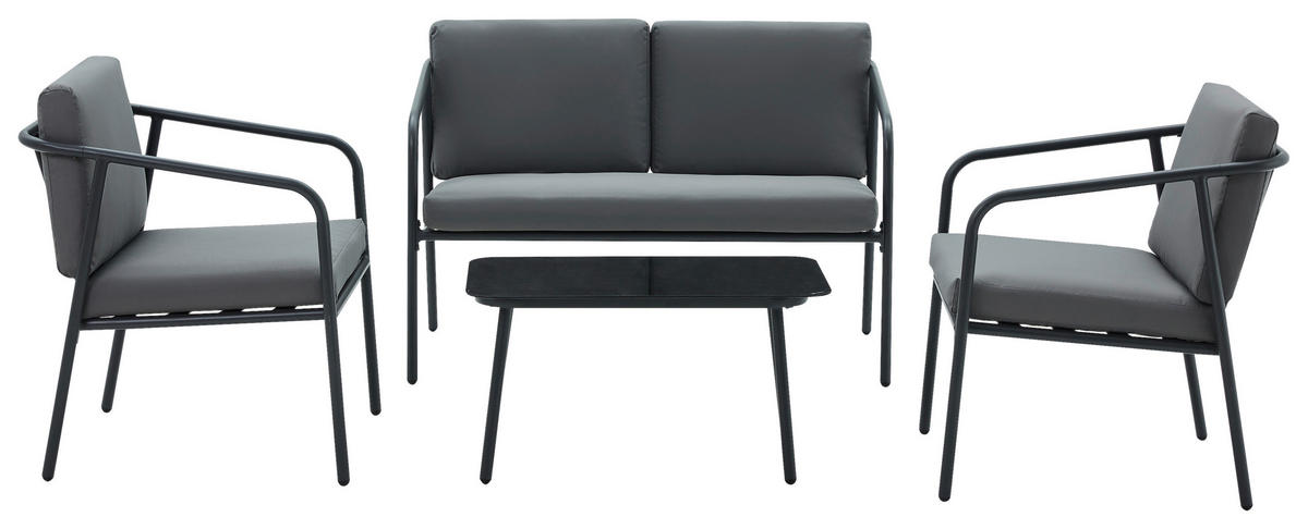 VRTNI SET   železo   antracit, črna antracit, siva, črna    - črna/siva, Moderno, kovina/steklo - Ambia Garden