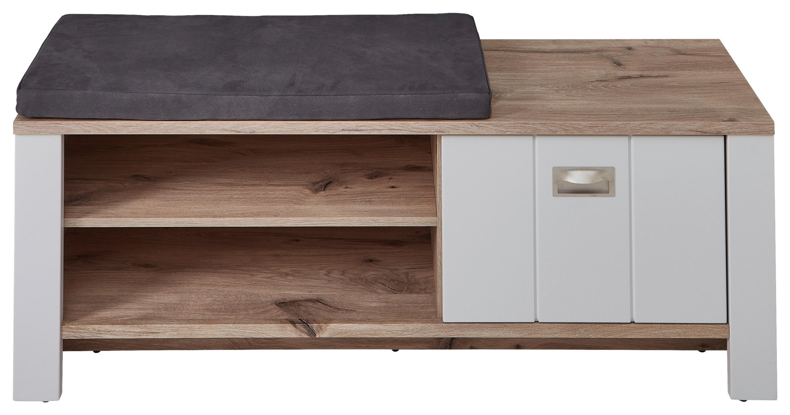 ŠATNÍ LAVICE, 130/52/38 cm - šedá/barvy dubu, Lifestyle, kov/kompozitní dřevo (130/52/38cm) - MID.YOU