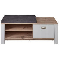 ŠATNÍ LAVICE, 130/52/38 cm - šedá/barvy dubu, Lifestyle, kov/kompozitní dřevo (130/52/38cm) - MID.YOU