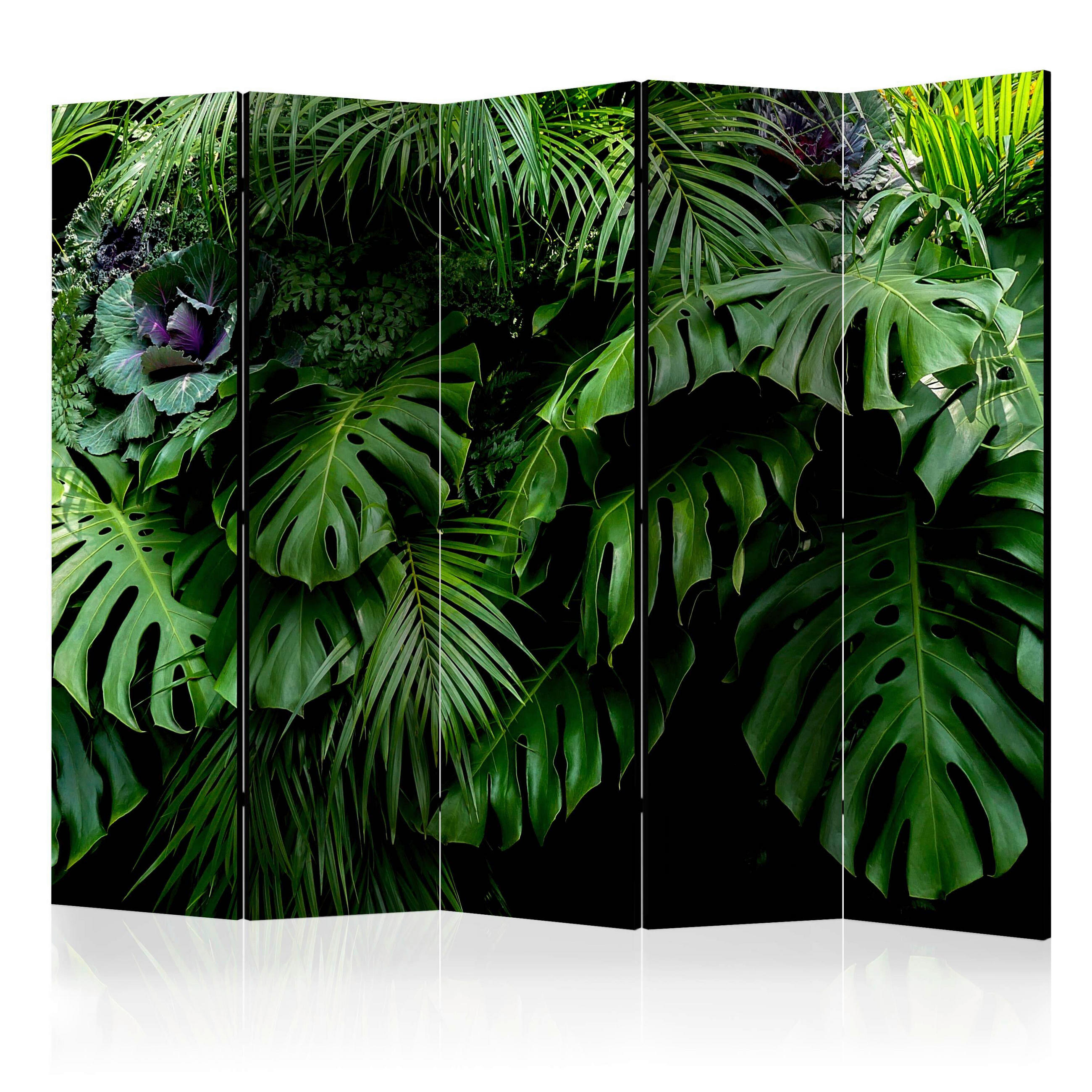 PARAVENT mit 5  Flügel - Schwarz/Hellblau, Basics, Holz/Textil (225/172/3cm) - artgeist