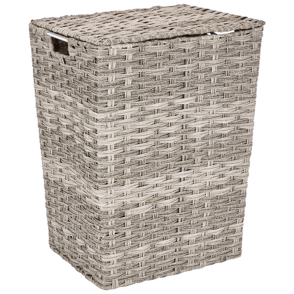 Wäschetonne Mit Deckel Jandra Grau/silber 40x52x30 Cm