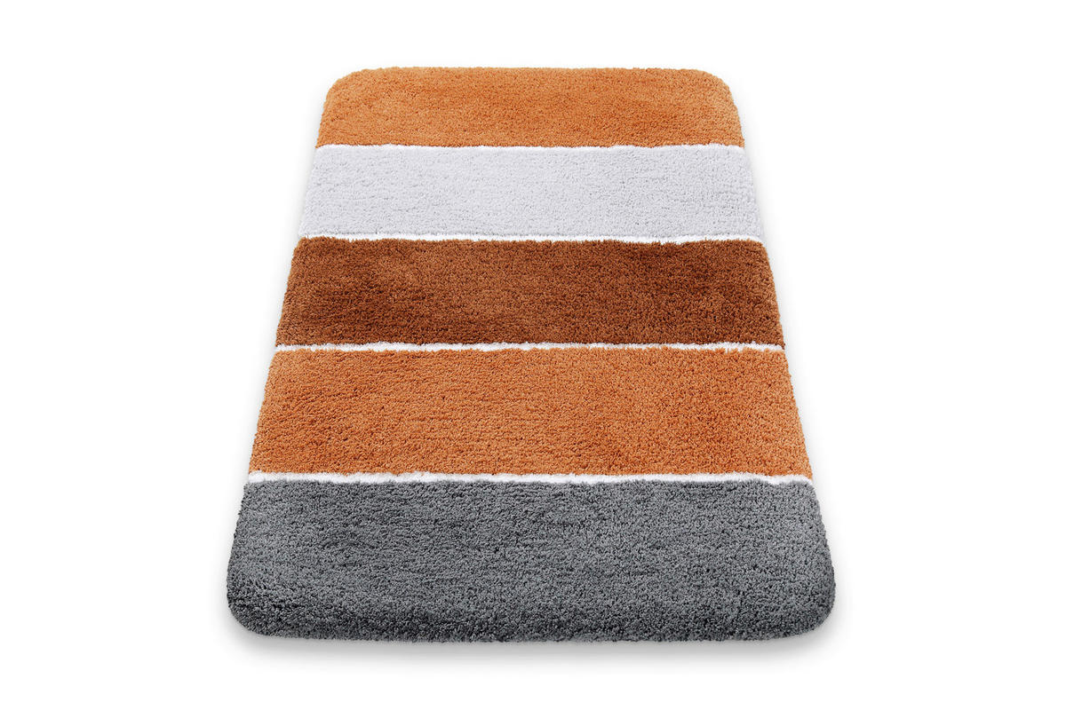 BADTEPPICH Braun, Grau, Terracotta 80/150 cm  - Terracotta/Braun, Basics, Kunststoff/Textil (80/150cm) - WECON HOME