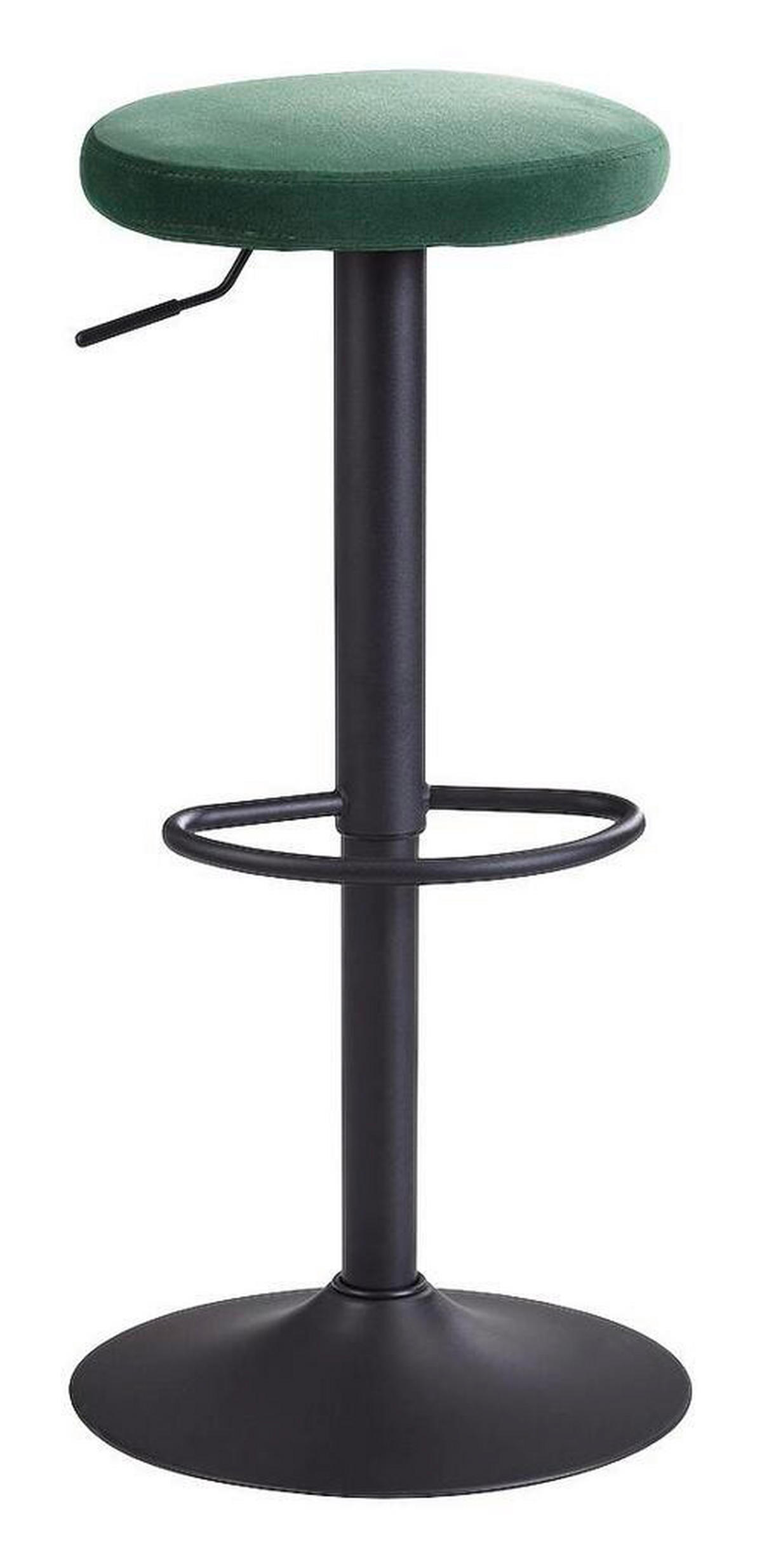 BARHOCKER Samt Grün Sitzfläche 360° drehbar  - Schwarz/Grün, MODERN, Textil/Metall (40/79/40cm) - MID.YOU