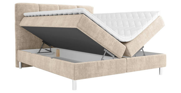 BOXBETT 180/200 cm  in Taupe  - Taupe/Chromfarben, Design, Holz/Holzwerkstoff (180/200cm) - Esposa