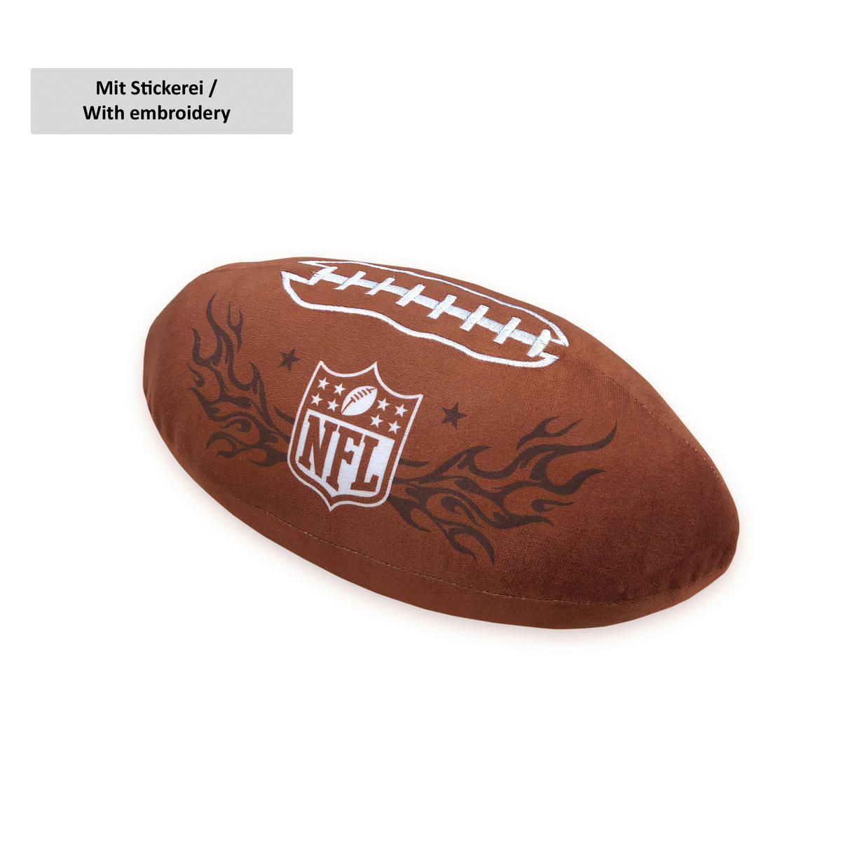 ZIERKISSEN NFL 36 /16,5 cm  - Braun/Weiß, Basics, Textil (36 /16,5cm) - Herding