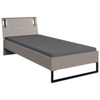 BETT 90/200 cm  in Graphitfarben, Sahara  - Schwarz/Graphitfarben, Design, Metall (90/200cm) - Carryhome