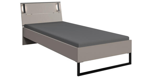 BETT 90/200 cm in Graphitfarben, Sahara - Schwarz/Graphitfarben, Design, Holzwerkstoff/Metall (90/200cm) - Carryhome