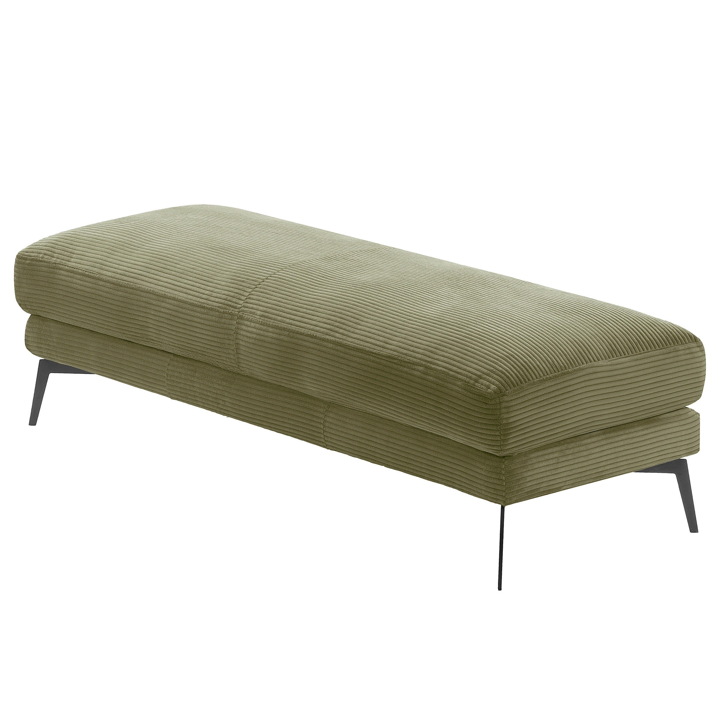 HOCKER BERLIN Cord Olivgrün  - Schwarz/Olivgrün, Design, Textil/Metall (163/46/62cm) - Livetastic