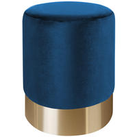 TABURE, kovina, tekstil modra, zlate barve  - zlate barve/modra, Trend, kovina/tekstil (35/42/35cm) - Xora