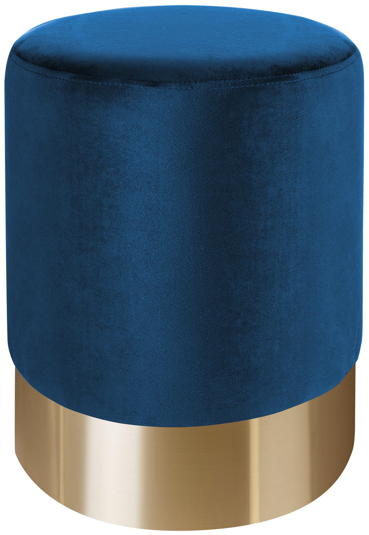 TABURE, kovina, tekstil modra, zlate barve  - zlate barve/modra, Trend, kovina/tekstil (35/42/35cm) - Xora