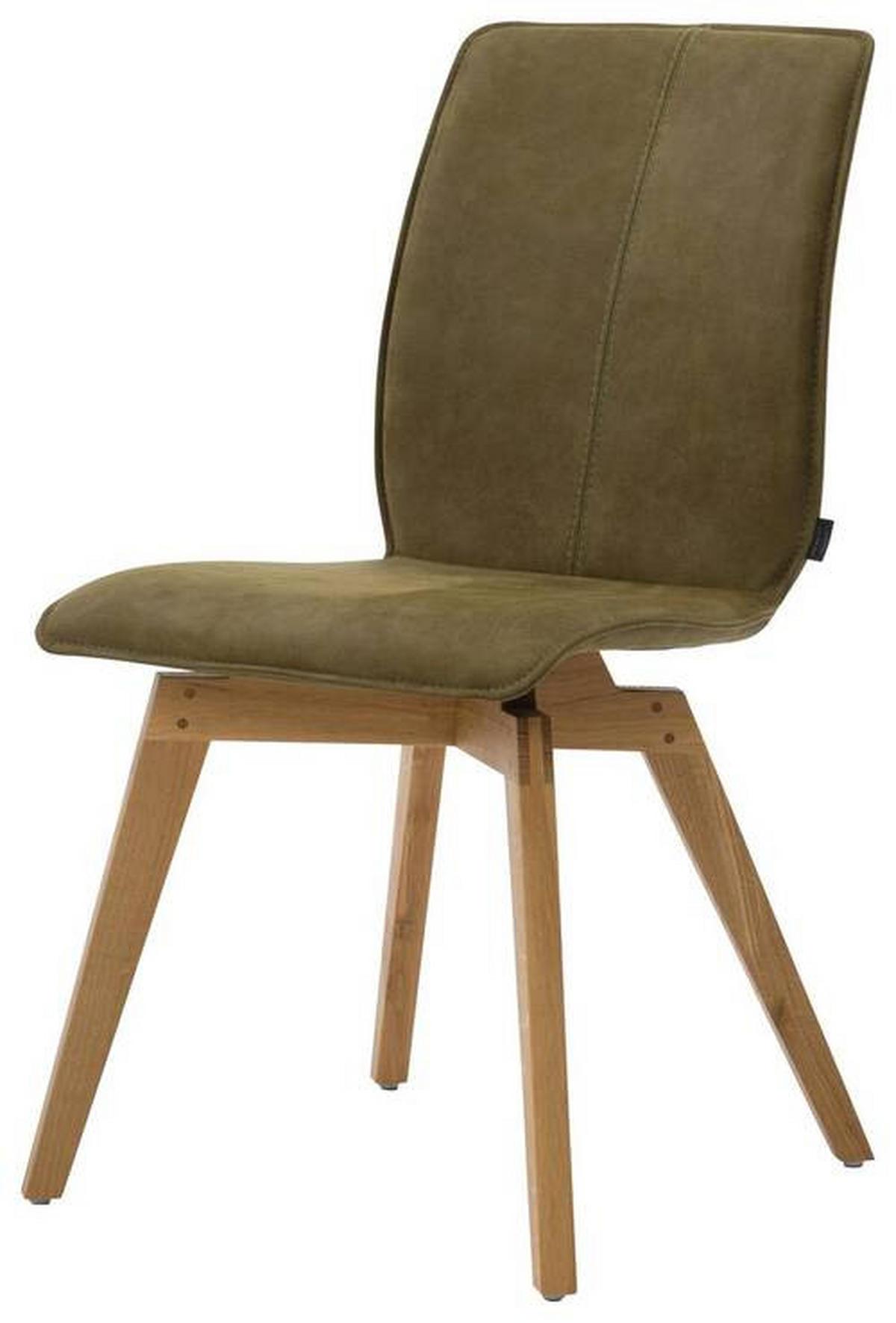 STUHL Lederlook Grün  - Eichefarben/Grün, Design, Holz/Textil (47/90/61,5cm) - Bert Plantagie